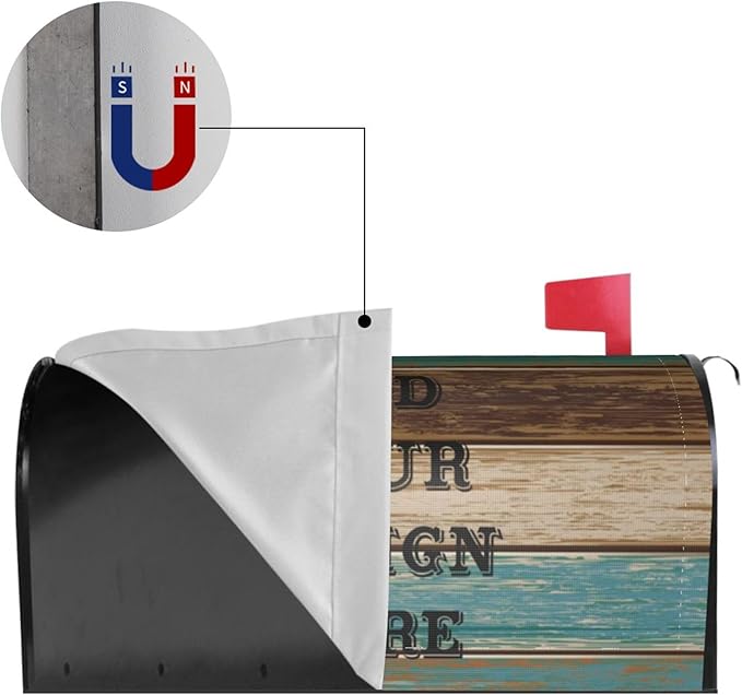 Custom Personalized Mailbox Covers Add Photo Picture Family Name House Address Text Magnetic Mail Cover for Home Garden Yard-15