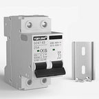 DC Circuit Breaker 25 Amp Solar Panel Disconnect Switch 12V-500V 2 Poles Miniature Solar Circuit Breaker for Outdoor PV Homes Battery, AC 110V DIN Rail MCB