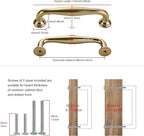 SAILING 10 Pack Cabinet Handles-3.8"/96mm Screw Spacing Champagne Bronze Furniture Hardware Handles for Kitchen Cabinets Bedroom Dresser Wardrobe Cabinet Pulls