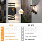 Dusk to Dawn Led Outdoor Lighting 2 Pack,3000K Warm White Exterior Light Fixture,Aluminum Sensor Waterproof Outdoor Lights for House Porch Hallway Patio Garage