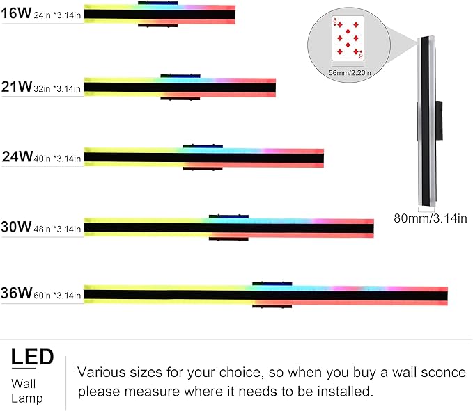 TODOLUZ 2-Pack 48-Inch Outdoor Long Linear RGB Wall Light Fixture, IP65 Waterproof 30W LED Wall Mounted Lamp with Remote Control for Outdoor/Indoor Party Gathering
