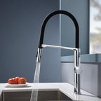 SUMERAIN Single Handle Pull-Down Kitchen Sink Faucet in Chrome Finish, Deck Mounted Lead-Free Kitchen Faucet with Dual Spray Mode