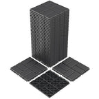 Goovilla Plastic Interlocking Deck Tiles, 36 Pack Outdoor Patio Flooring, 12"x12" Interlocking Decking Tile Outdoor All Weather Use, Waterproof Patio Pavers for Pool Balcony Backyard Porch, Dark Grey