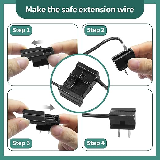 SPT-1 Wire Black 100FT 2 Conductor Flexible Low Voltage Landscape Cord 18AWG, Includes 6pcs Vampire Plugs for Wire Extension of Low Voltage Equipment Inside and Outside The Home Holiday Light Strings