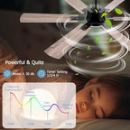 56inch Ceiling Fans with Lights and Remote/App Control, Dimmable LED, Reversible DC Motor, Noiseless, 6 Double-side blades, Modern Low Profile Ceiling Fan for Indoor/Outdoor Use (Brown)