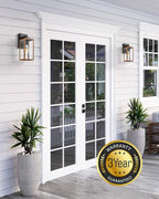 VIANIS Dusk to Dawn Wall Lights, Wood Grain Exterior Light Fixture, Clear Glass Garage Light, Modern Outdoor Lights Sconce with Waterproof, Anti-Rust, Weather Resistant for Patio, E26 Socket