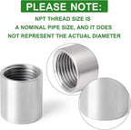 TAISHER 2PCS 304 Stainless Steel Cast Pipe Fitting, Coupling, 3/4" x 3/4" NPT Female Threaded