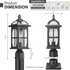 Darkaway Outdoor Post Lights Lamp Posts Outdoor Lighting, Waterproof Aluminum Post Lights Exterior Light Fixtures with Glass,Fence Pole Lights for Porch Yard Patio Garage