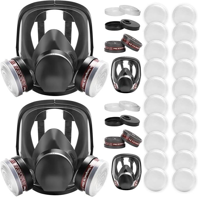 Reusable Half Face and Full Face Gas Mask with Activated Carbon Filter Against Organic Vapor/Dust/Chemical