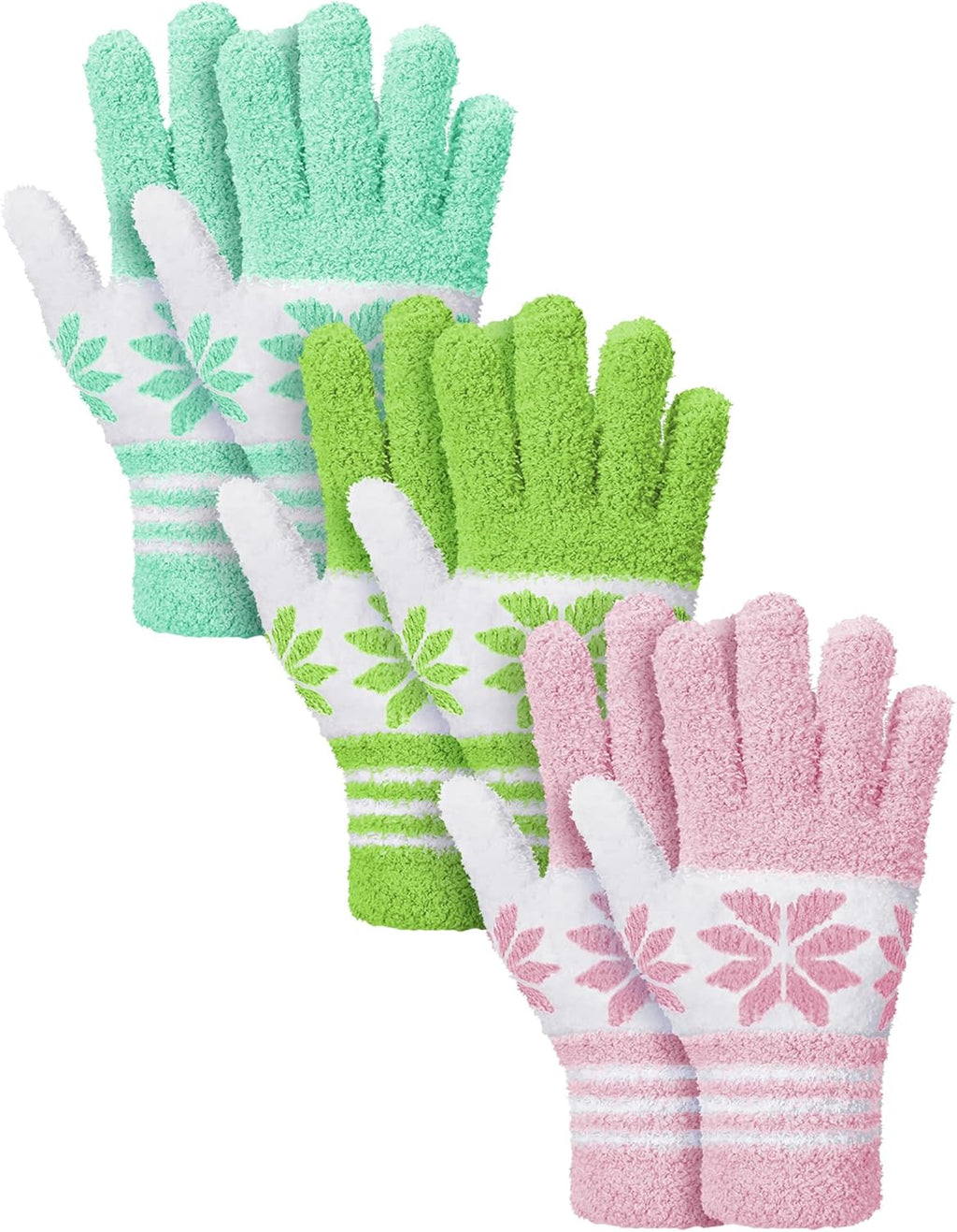 Patelai 3 Pairs Microfiber Plant Dusting Gloves Leaf Cleaning Gloves for Indoor Plants, Blinds, Furniture, House(Yellow, Pink, Blue, White,Medium)