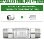 TAISHER 2PCS Stainless Steel Pipe Fittings, 3/4" NPT Male x 3/4" NPT Male Threaded, 2" Length Thickened Nipple Cast Pipe