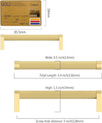 Amerdeco 10 Pack Brushed Gold Knurled Cabinet Pulls 5 Inch Hole Centers Kitchen Cabinet Handles Hardware Kitchen Handles for Cabinets Handles ZH0064