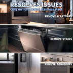 Stainless Steel Scratch Remover Kit, Use for Non-Coated Stainless Steel Metal, Ideal for Refrigerators, Fridge, Stoves, Sinks, Dishwasher Doors & Appliances Scratch Repair & Polish