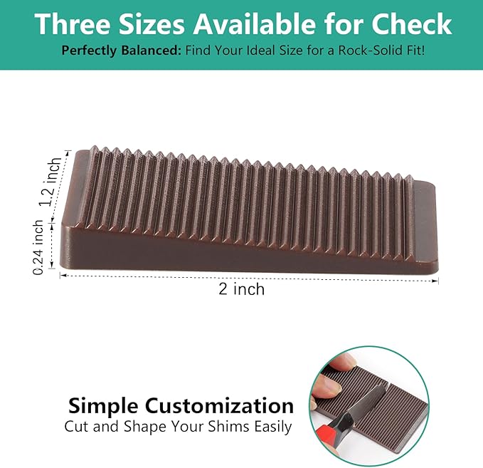 Furniture Leveler 24pcs Kit Size Variety | Multi-Purpose Rubber Shim for Leveling Feet Stable | Anti-Wobble Pad for Uneven Table, Dresser Leg, Toliet and More Furniture | Prevent from Wobbling