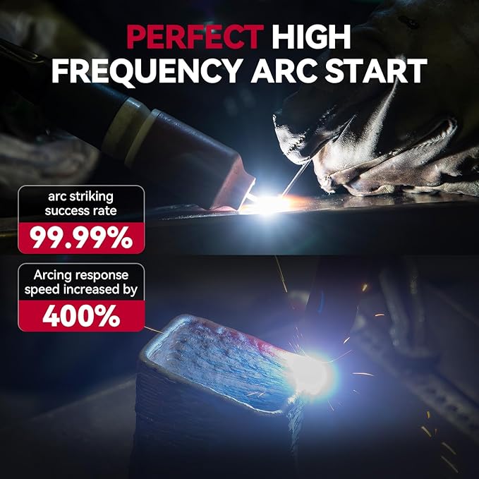 ARCCAPTAIN iControl TIG 205 Pro, 5 In 1 Cold Spot Stick/TIG Welder, 120V/240V Welding Machine with Large LED Display, 2T/4T, Hot start, Arc Force and Anti-stick