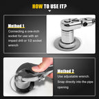 Topec 1.5'' Tub Drain Extractor, 8PCS Pipe Nipple Extractor Set with 1-inch Socket, Remove the Old, Broken, Stubborn, Rusted Drain Tub Bathtub Remover, Strong Grab Plumbing Tools with Storage Case