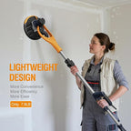 MAXXT Drywall Sander, Lightweight Popcorn Ceiling Removal Tool, 5 Variable Speed Foldable Telescopic Electric Drywall Sander, 800-1700RPM Vertical Power Ceiling Sander With 6pcs SandPapers, Bag