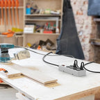 Heavy Duty Power Strip,Industrial Heavy Metal Case Surge Protector,8 AC Outlets,15Amp,2700 Joules,Protected' Indicator,14 Gauge Cord (Grey, 10FT Length)