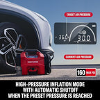 CRAFTSMAN 3-in-1 Tire Inflator Kit with Battery & Charger, 160 PSI Portable Air Compressor, Car Vacuum & Dust Blower with LED Light (Includes 4.0Ah Battery & 12V Charger)