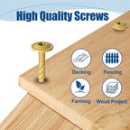 Lag Screws #14×6", 100PCS Heavy Duty Construction Screws, Rust Resistant, Washer Head, Bronze Coated External Wood Screws, Trusss Lag Screws, 2PCS T30 Star Bit Included