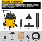 DEWALT DXV14P Shop Vacuum Wet/Dry 14 Gallon, 6 HP Wet/Dry Vac with 110 CFM Powerful Suction, Yellow