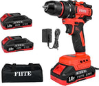 Power Drill, Cordless Drill with 2 × 2.0Ah Batteries, 3/8 inch Cordless Drills, 45Nm Small Drills Cordless, electric drill&LED Light, power drill cordless for Drilling and Tightening/Loosening Screws