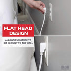 Iron Forge Cable 8 ft Flat Plug White Extension Cord with 3 Outlets - 16/3 SJTW 3 Prong Indoor Extension Cord with Multiple Outlets