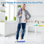 ITTAR 12" Wide Floor Scrub Brush with Long Handle, 2-in-1 Deck Cleaning Brush with 55" Extendable Pole, Heavy-Duty Tub Tile Scrubber Cleaner Brush for Shower Floor, Kitchen, Patio, Garage, Restaurant