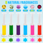 6 Pack Toilet Gel Stamp, 72 Stamps 6 Kinds Of Scent Toilet Bowl Cleaner Gel, Long-Lasting Flowers Shaped Bathroom Freshener, Keeps Toilet Fresh Fragrant and Clean