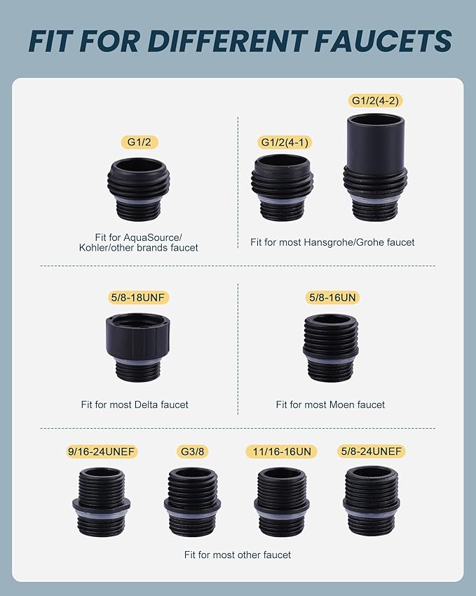 ARCORA Kitchen Faucet Spray Head Brushed Gold, 3-Function Kitchen Sink Spray Nozzle with 9 Adapters, Kitchen Faucet Head Replacement Compatible with Moen, Delta, American Standard Faucets