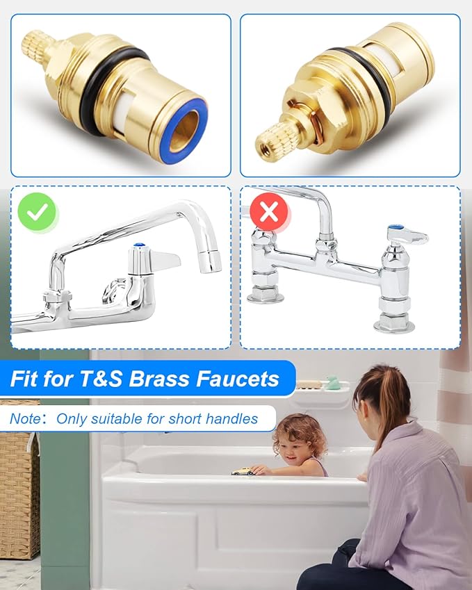 Ceramic Cartridge Assembly 013788-45 Fit for T&S Brass Faucets, Cold Ceramic Cartridge Assembly 20I-125PSI 40-140F