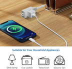 TiFFCOFiO Indoor Extension Cord, 2 Prong 12 Feet Extension Cord, 3 Polarized Outlets with Safety Slide Windows,13A/1625W, 16 AWG, 1 Pack (2 Packs)