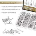 162 Pieces #7 x 1/2" 5/8" 3/4" 1" 1-1/4" Phillips Countersunk Head Self-Tapping Screws, Wood Screws Assortment Kit, 304 Stainless Steel