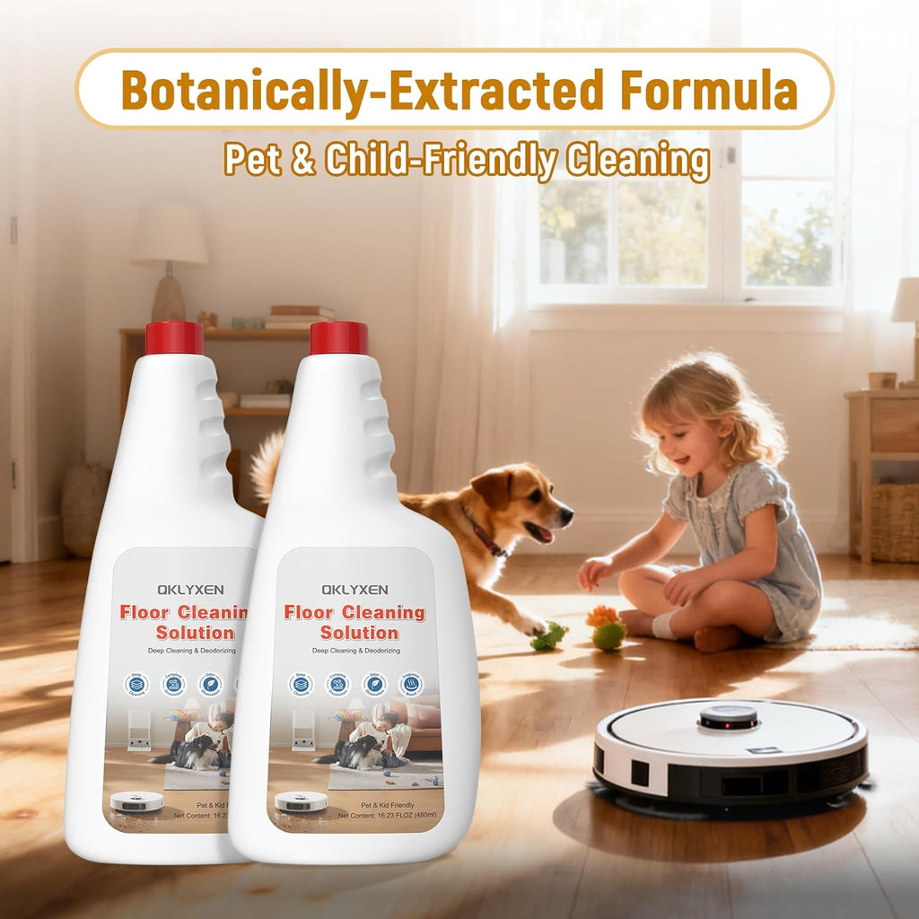 Floor Cleaning Solution Compatible With Roborock Robot Vacuum and Mop Cleaner (Qrevo/Q7/Q10/Saros 10R), Deep Cleans For Multiple Hard Floor, Suitable for All Robot Vacuum With Mopping (Original)