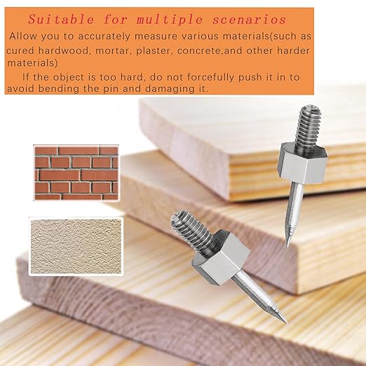 Thread Moisture Meter PIN3 Replacement Pins,for General Tools MMD4E, RHMG650 and RHMG700DL Moisture Meter Accesorries (4 Pieces)