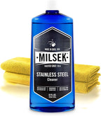 Milsek Stainless Steel Cleaner & Microfiber Cloth, 12-Ounce