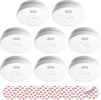 SITERLINK Smoke Detectors 10 Year Battery Operated,UL217-9th Listed Smoke Alarm with Test-Silence Button,Photoelectric Sensor Fire Alarms Smoke Detectors with LED Lights for Home, GS525A (8 Pack)