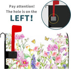 Kawani Spring Magnetic Mailbox Covers Spring Summer Watercolor Floral Butterfly Mailbox Covers Magnetic Standard Size 21x18 Inch Rustic Flower Post Letter Box Cover for Garden Yard Decor