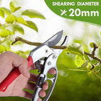 Ultra Sharp Germany Steel Pruning Shears - Cuts 3X Easier, Weak Hand Arthritis Snips, Rust-Resistant, Effortlessly 1-Inch Cut Capacity Garden Scissors, Ergonomic Handle (Red)
