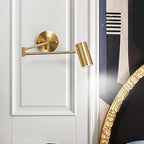 Indoor Wall Light Adjustable Swing Arm 5W LED Metal Wall Lamp 3000K Warm White Retro Vintage Industrial Wall Sconce, for Living Room Bedroom Hallway Corridor Stairs Hall, Gold