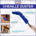 Spider Web Brush with Pole | Chenille Extension Duster, Aluminum Extension Rod | Extend 18-20 feet Cleaning High Ceilings, Cathedral Ceilings, Ceiling Fans