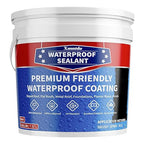 Waterproof Sealant 2 Gallon, Black, Roof Leak Repair Coating, Water-Based Rubber Liquid Water Proof Sealant Coating, Polyurethane Waterproof Coating for Roofs, Foundations, Basements