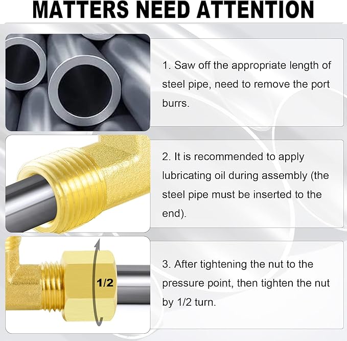 ChillWaves Brass Tee Compression Tube Fitting, 5/8" OD x 5/8" OD x 5/8" OD Compression Union Connector(2-PACK)