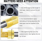 ChillWaves Brass Tee Compression Tube Fitting, 1/4" OD x 1/4" OD x 1/4" OD Compression Union Connector(5-PACK)
