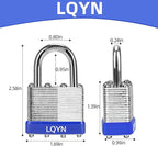Padlocks with Same Key, LQYN 100 Pcs Laminated Keyed Padlock (1-9/16", 40mm), Keyed Alike Locks, Normal Shackle, for Storage Locker, Hasp Latch, Toolbox, Sheds