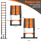 Telescopiing Ladder 14.5ft / 4.4m Extendable Extension Folding Non-Slip Ladder for Multi-Purpose Household