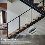 250FT 1/8" T316 Black Stainless Steel Cable, Black Wire Rope Aircraft Cable for Deck Cable Railing Kit, DIY Balustrades, 7x7 Strands Construction, Comes with a Cutter