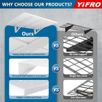 4-Pack 1.5x4ft Heavy Duty Garage Wall Shelving, 1000 lbs Load Capacity, Garage Shelving Wall Mounted, Storage Rack with Hooks, White