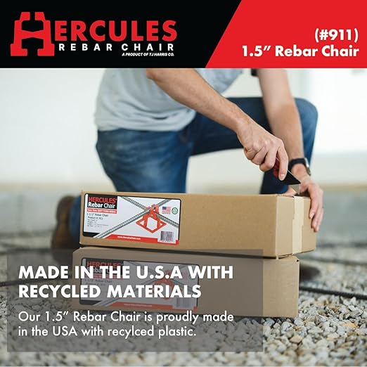 Hercules 1-1/2" Rebar Chair - (50 Count) Superior Strength & Quality Concrete Snap Rebar Chair For #4 Rebar