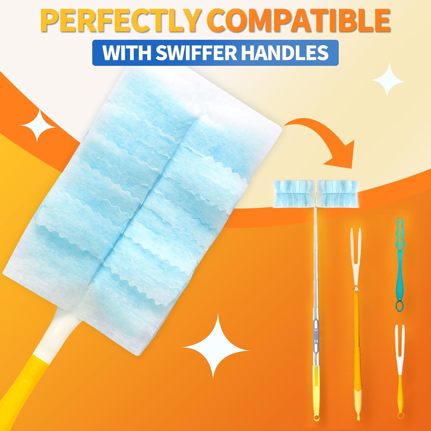 30 Count Electrostatic Duster Refills Compatible with S wiffer Duster,Multi-Surface Dusting Refills,Microfibre Dusters for Cleaning, Unscented